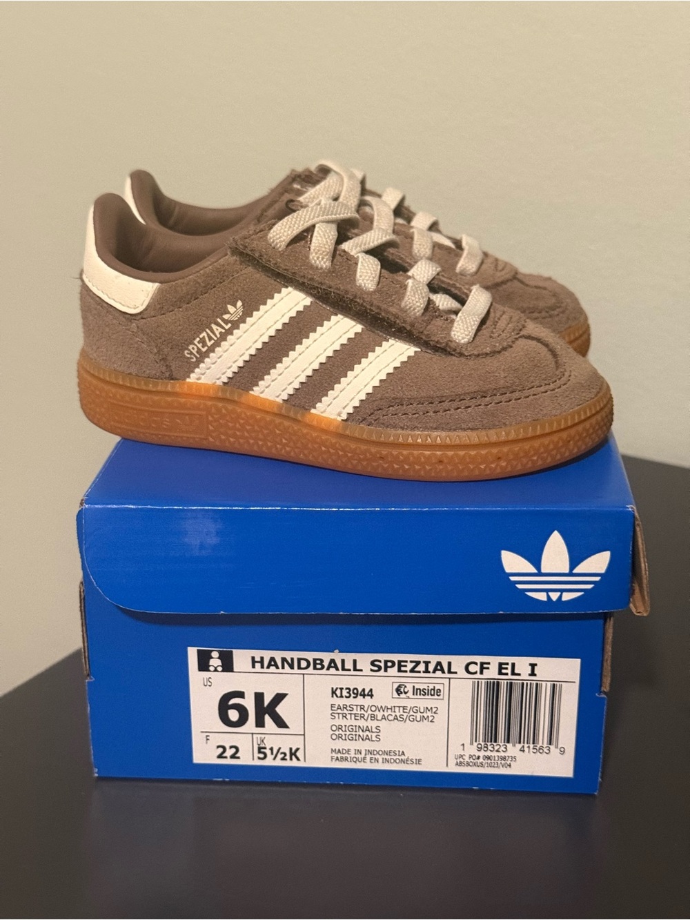 adidas Kids Handball Spezial Sneakers in Brown and White